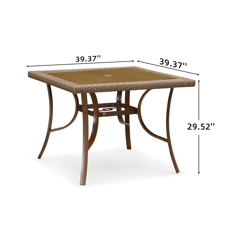 Table de salle à manger d'extérieur carrée L 39,37 po x l 39,37 po Malsky