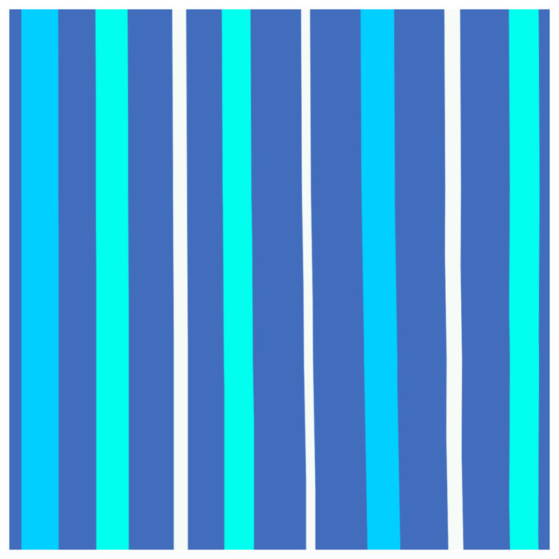 Tapis de bain bleu à rayures turquoise, L 24 po x L 17 po