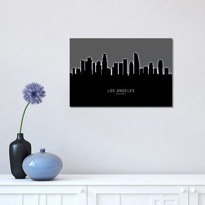 Los Angeles California Skyline by Michael Tompsett - Wrapped Canvas Print