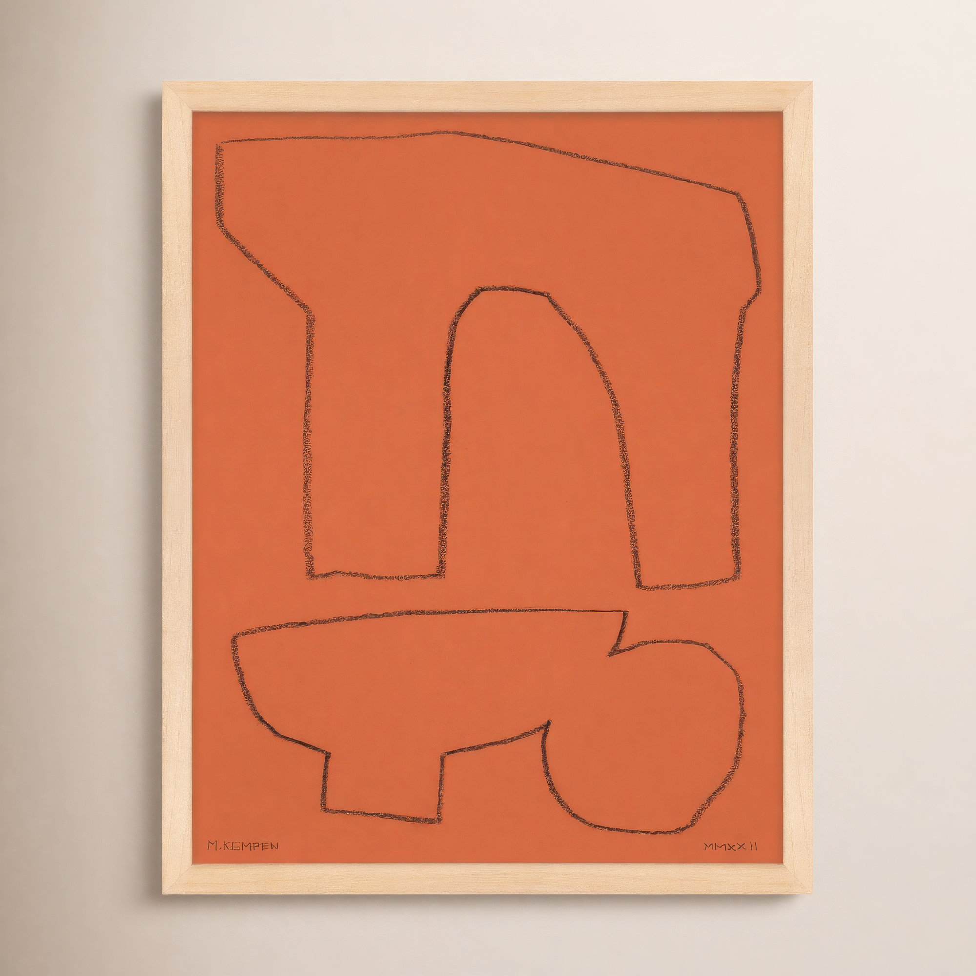 Earth 1 by Michael Kempen, 40" W x 50" H, Maple Framed