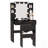 Stylish Makeup Vanity Desk With 10 Hollywood Bulbs, Fluted Design, Charging Station, 2 Drawers, 4 Shelves, Hairdryer Holder, And Padded Stool With Storage