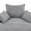 Fauteuil pivotant à 360° avec coussin double couche, 3 coussins de soutien, revêtement en velours côtelé doux et dimensions de 146 cm (57,5 pouces), fauteuil de salon pivotant gris avec coussins amovibles et revêtement élégant en velours côtelé, 146 cm (57,5 pouces), pour le bureau