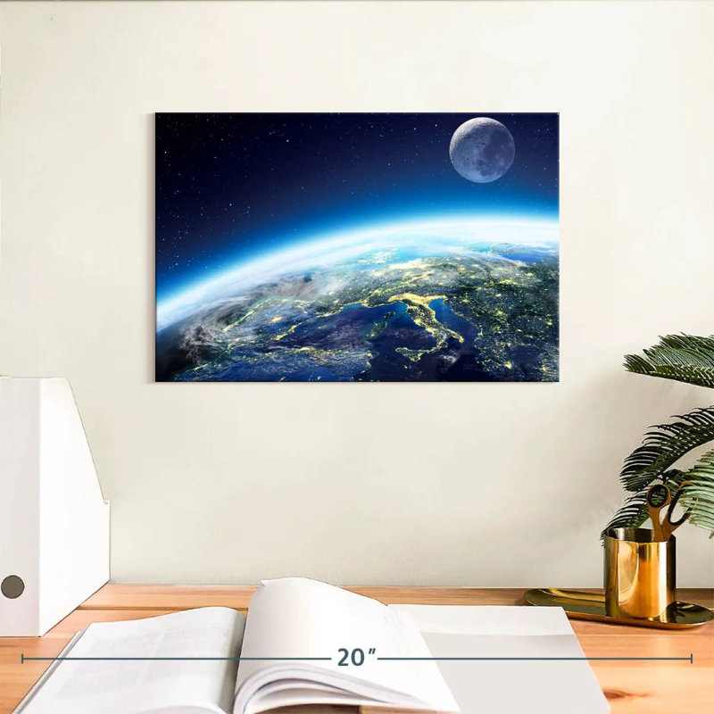 Oberle City Lights From Space, 8" H x 12" W