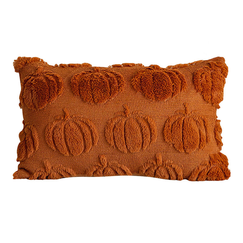 Soft Plush Pumpkin Pattern Throw Pillow