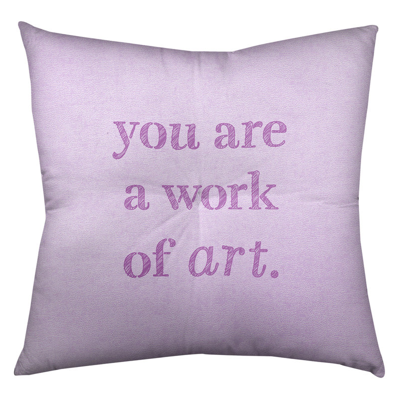 Coussin décoratif intérieur/extérieur travail d’art, 26 po x 26 po, Violet