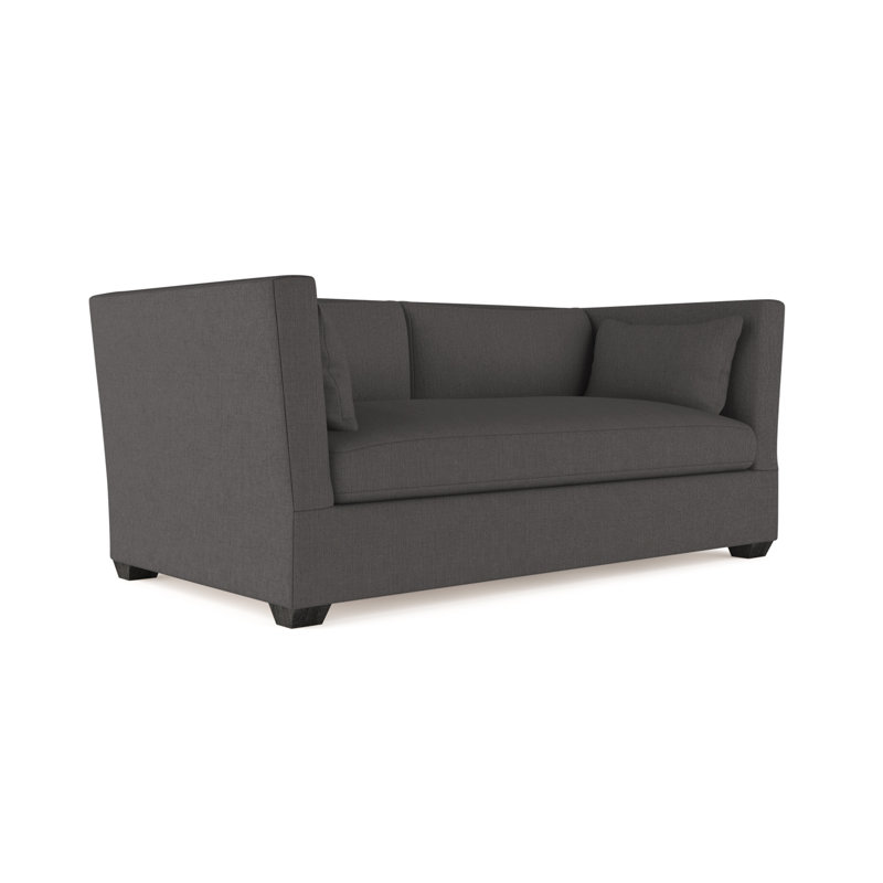 Canapé Rivington, Albâtre de lin à tissage carré, H 31 po x l 84 po x P 37 po, Ébène