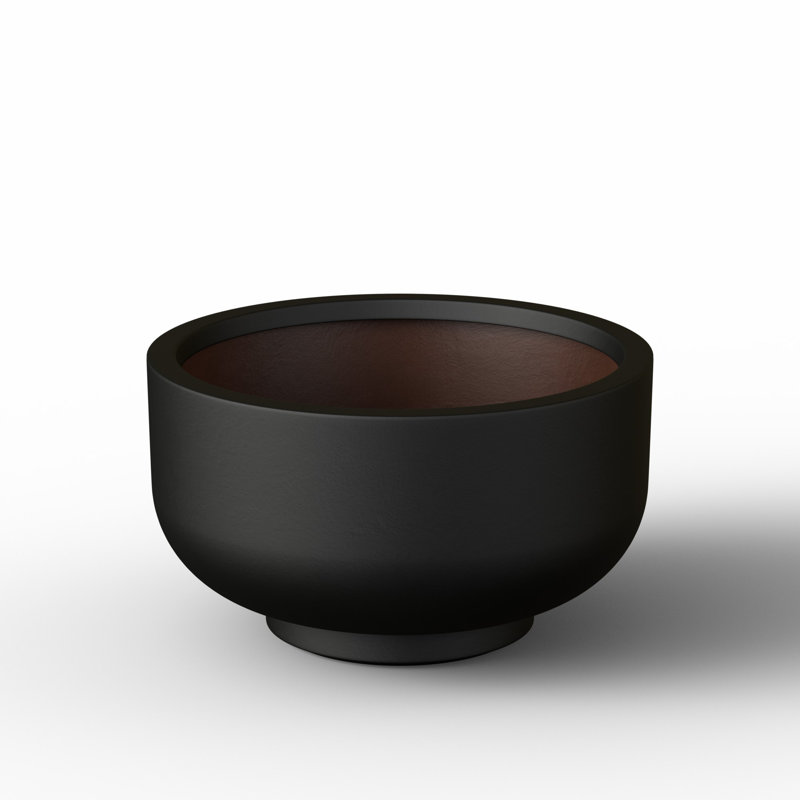 Large (Upgraded Interior) Concrete Round Planter / Pot With Drainage Holes, 7.87" H x 13.78" W x 13.78" D