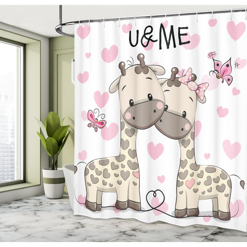 Rideau de douche simple giraffes Kids, H 69 po x l 105 po