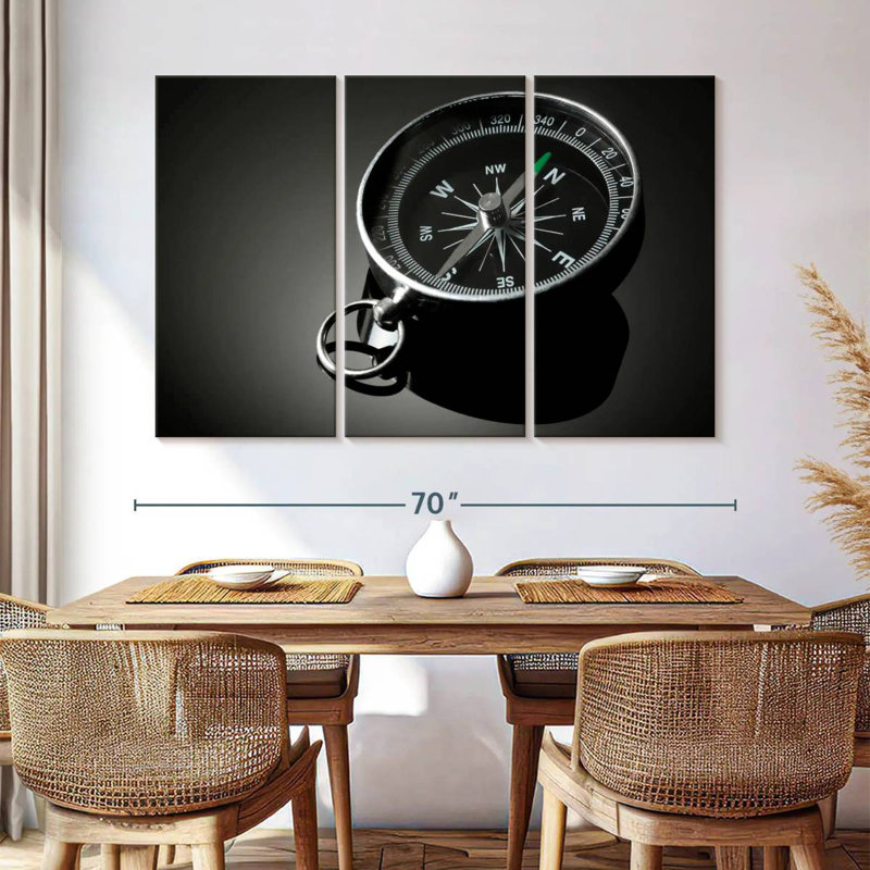 Aletra Black Compass, 28" H x 45" W