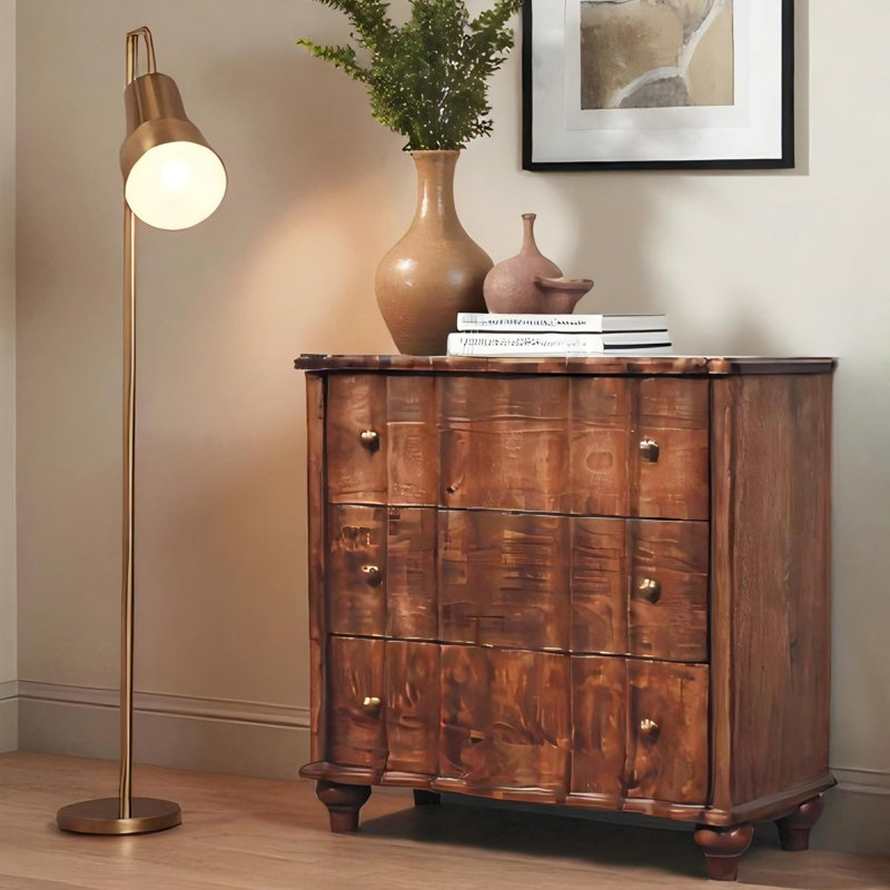 Solid Wood Rectangle Accent Cabinet