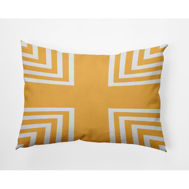 Housse et insert de coussin rectangulaire en polyester pour l'intérieur et l'extérieur, Jaune