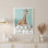 Girafe sur rouleau, ensemble de 1 reproduction d'art sur toile tendue sur toile