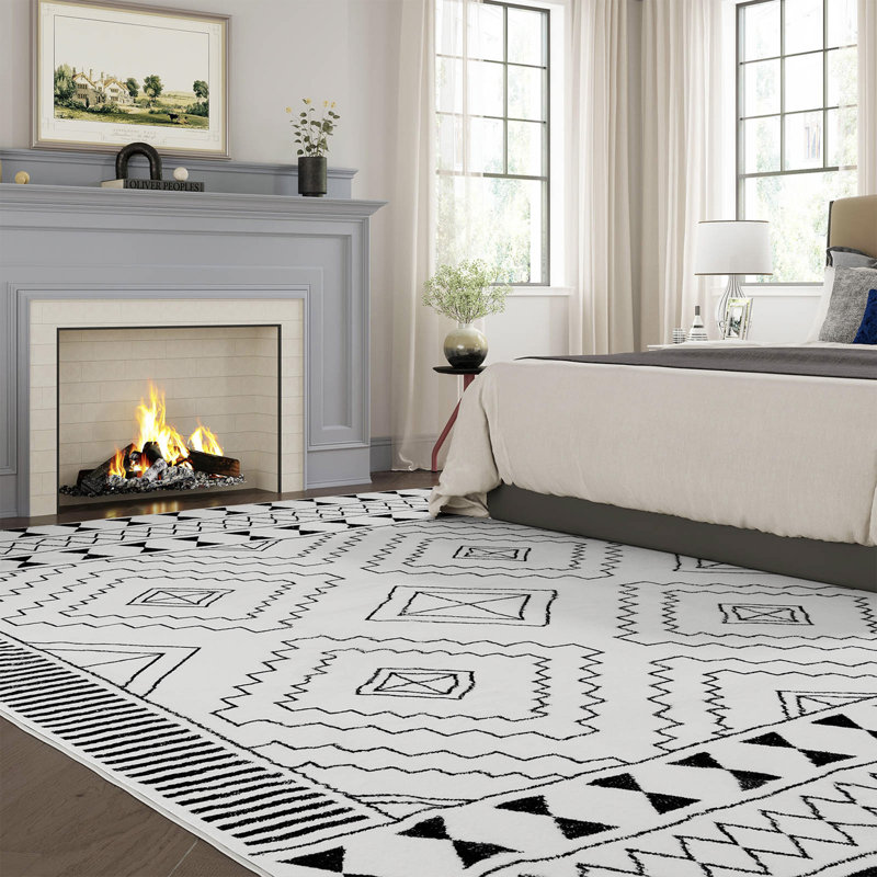 Kariann Flatweave Washable Geometric Indoor Rug, Rectangle 8' x 10'