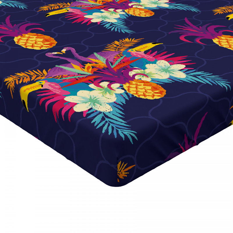 Microfiber Floral Fitted Sheet, Twin Fitted Sheet