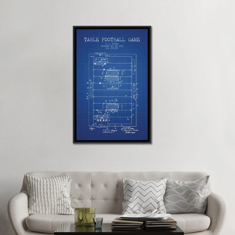 « 'i. r. potter table »,«  " », reproduction d’impression sur toile, H 26 po x l 18 po x P 1,5 po, Toile avec cadre noir