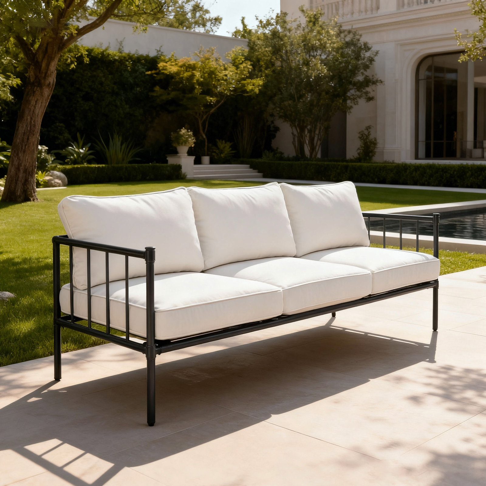 3-person Outdoor Metal Sofa