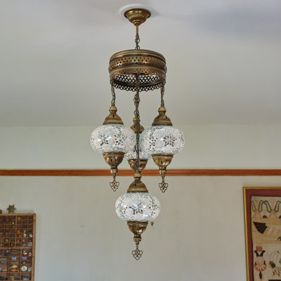 Nixa 4 - Light Antique Bronze Cluster Pendant