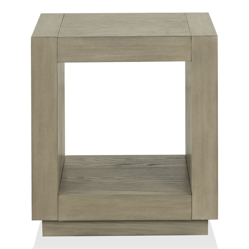 Table de bout carrée en bois Ulyen, Gris