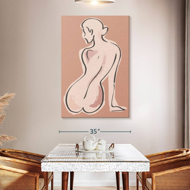Belles lignes féminines sur toile, H 51 po x l 34 po x P 1,25 po