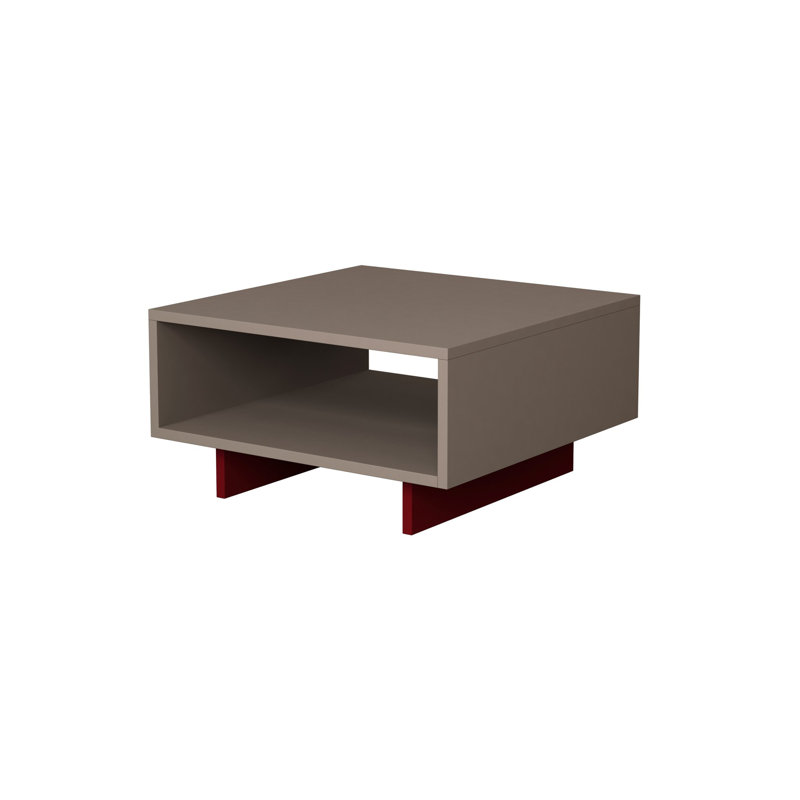 Table basse Anderson-Brown, Moka clair, Rouge