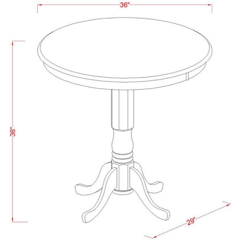 Smyth Round Solid Wood Dining Table, Black/Cherry