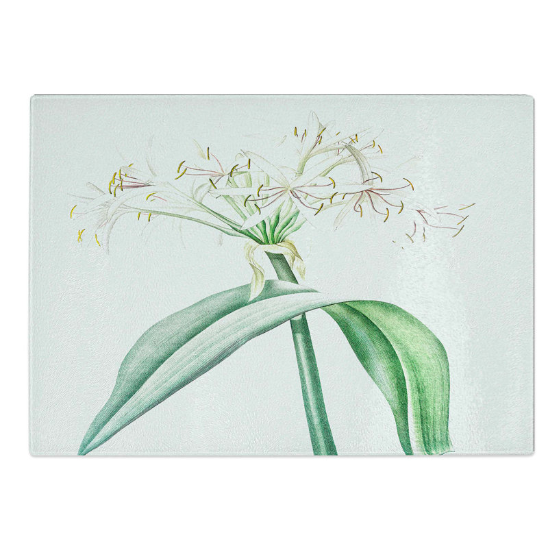 Glass Florida Swamp Lily by Pierre-Joseph Redoute Chopping Board, 39 cm W x 28.5 cm L