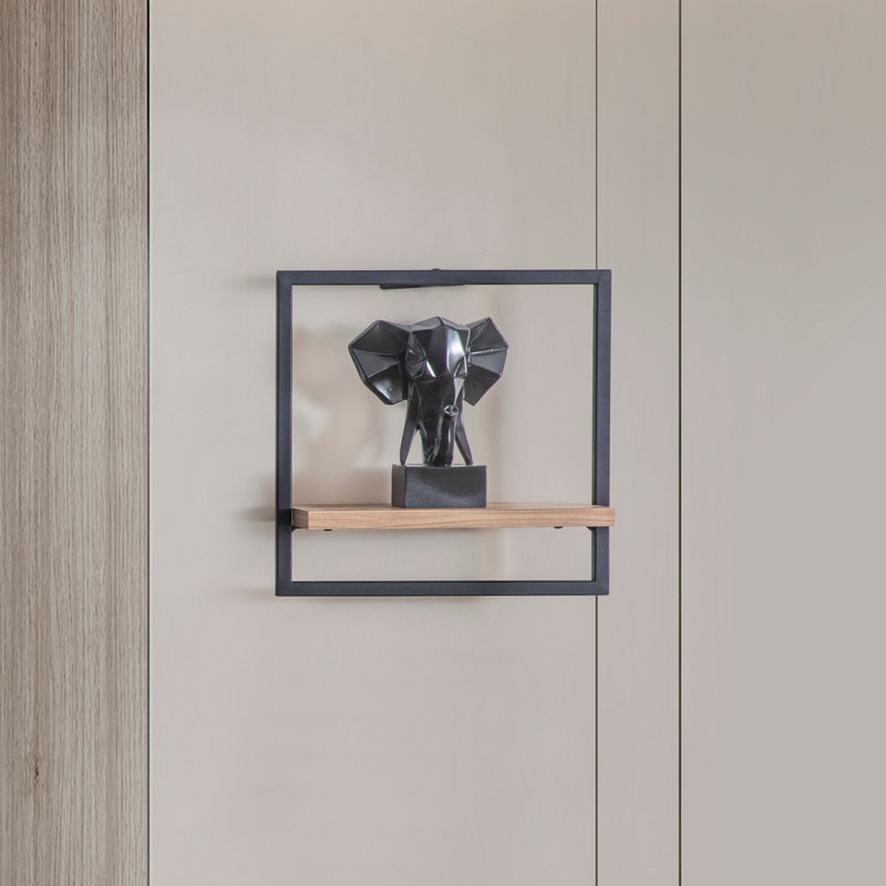 Locelso Floating Shelf, Black/Natural