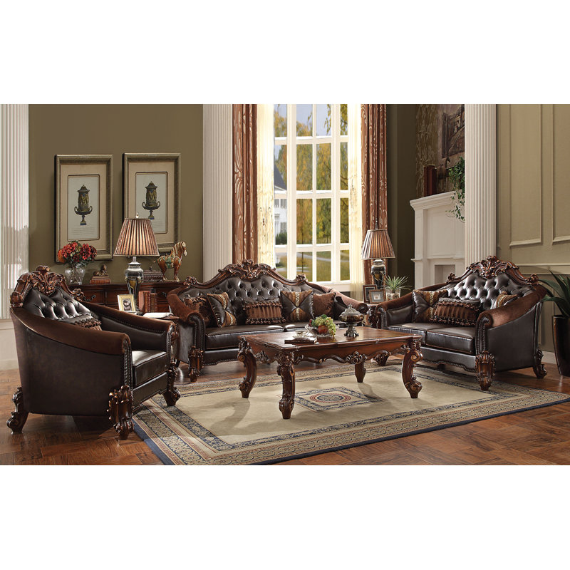 Fauteuil Haslet, Similicuir brun, Brun