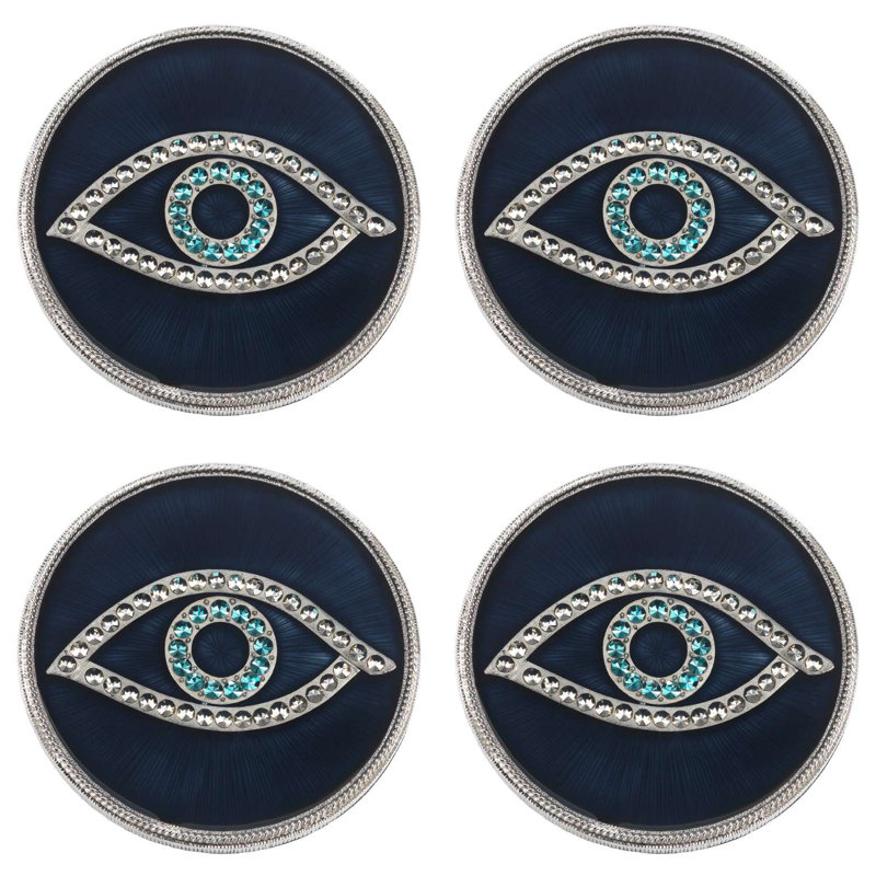 Evil Eye Pewter Round Coaster