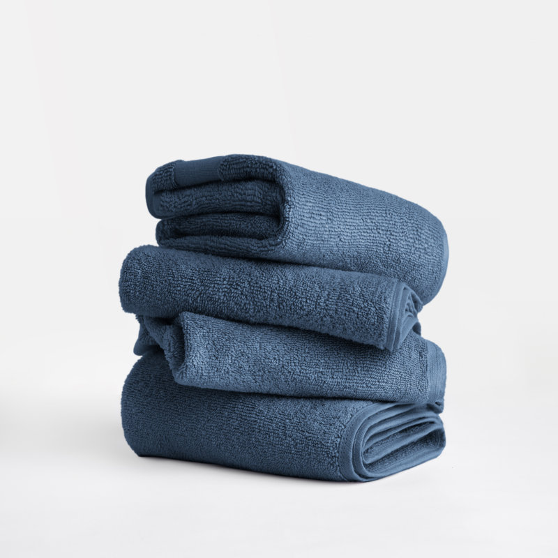 4-Pack Hand Towel Set - 100% Cotton, Navy