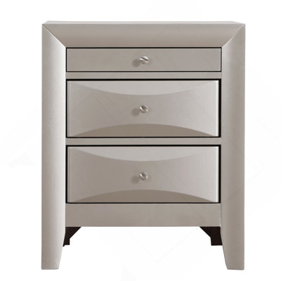 Elegant Silver Champagne Nightstand