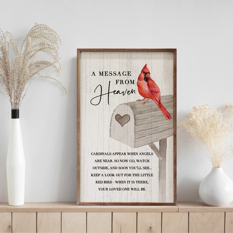 A Message From Heaven Cardinal Mailbox Whitewash, 36" H x 24" W