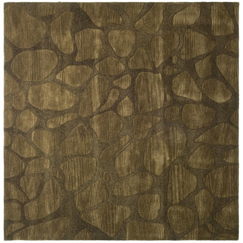 Soho Hand Tufted Wool And Viscose Abstract Rug, Square 6'