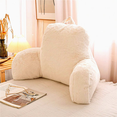 ComfortMax Rabbit Rest Pillow - Ultimate Support for Adults! Perfect for Arm, Back, Pregnancy, Lumbar, Head, Neck, Coccyx. Large Ivory Cushion with Arms.