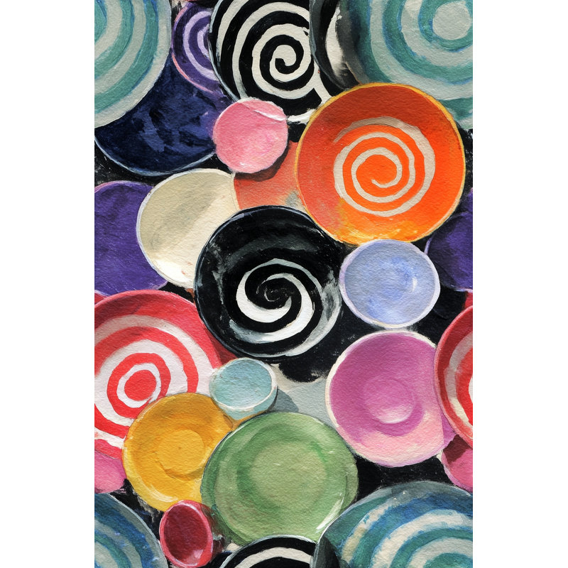 Papier peint géométrique avec spirales, Texturé non collé