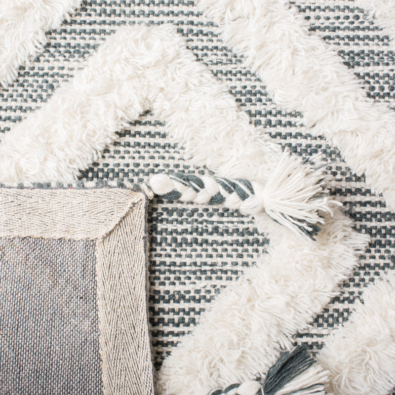 Alimatou Hand Tufted Wool Geometric Rug, Runner 2'3" X 8'