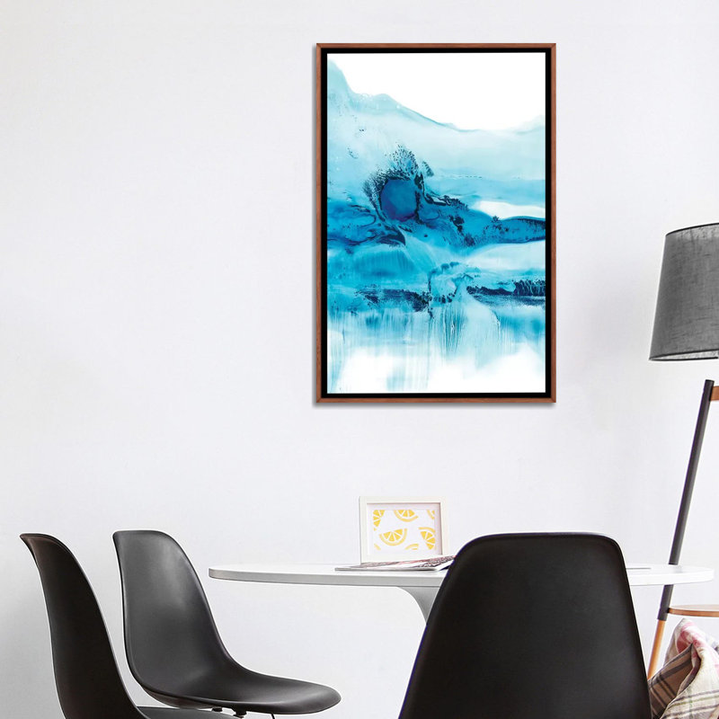 «Blue C Courants II» par Ethan Harper - reproduction d'art, H 40 po x l 26 po x P 1,5 po, Pas de tapis