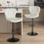 Tabouret de bar pivotant à hauteur réglable pour animaux de compagnie avec dossier, tissu technique résistant aux égratignures, repose-pieds et base en métal noir - Chaise de bar durable pour îlot de cuisine, bar de salle à manger, propriétaires d-1806675159-1806675156