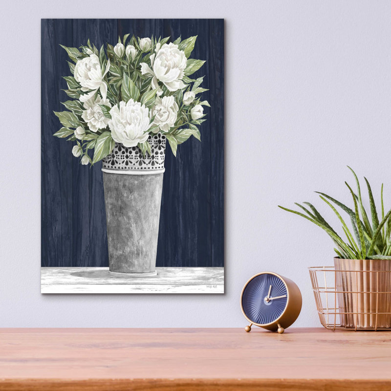 «Punched Tin White Floral» par Cindy Jacobs, art mural en verre acrylique, H 16 po x l 12 po x P 0,13 po