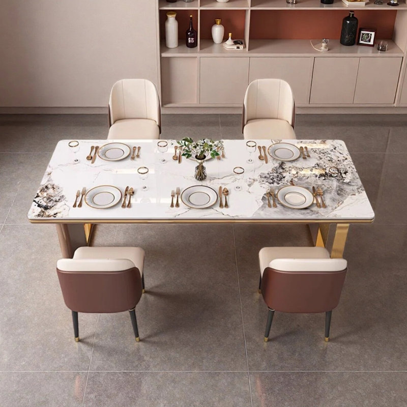 Table de salle à manger moderne de luxe, 29.53"H x 78.74"L x 35.43"W