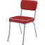 Chaises d'appoint rembourrées rouges (paire) - cadre de conception garni, siège en mousse, cadre de salle à manger (de 2) décoré, espace