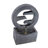 26.77"H Gray Circular Polyresin Outdoor Water Fountain with LED Light, Freestanding Modern Cascading Water Feature for Patio Garden Backyard Decor