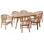 Ensemble repas d'extérieur 6 places en bois d'acacia avec coussins