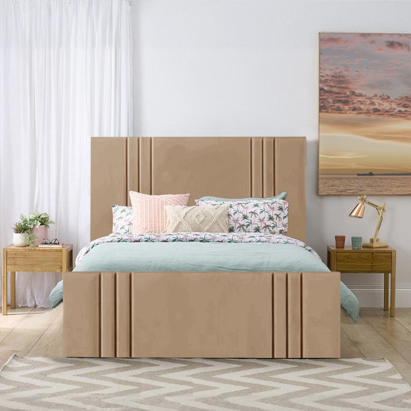 Mishayla Storage Bed, 135 x 190 cm, Beige