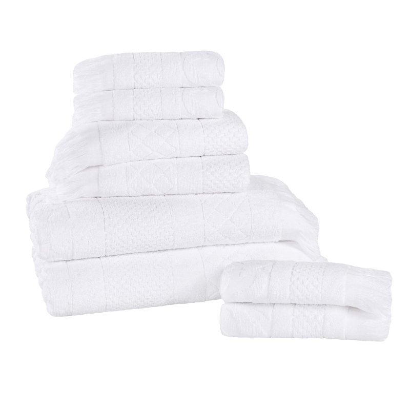 Serviette de bain Rolla, Blanc, Ensemble de 8 serviettes 8 pièces