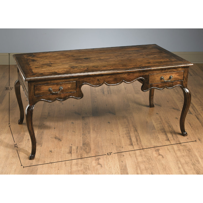 Birdsall 2-Drawer French Style Solid Wood Desk