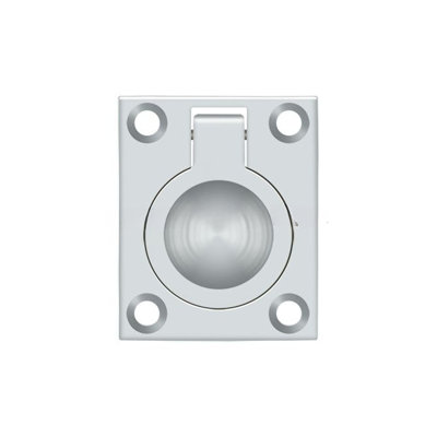 Deltana FRP175U3 Flush Ring Pull, 1-3/4" x 1-3/8" in Polished Brass