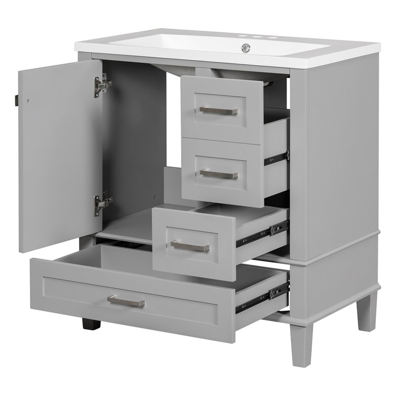 Ensemble de meuble-lavabo moderne 30 po, Gris