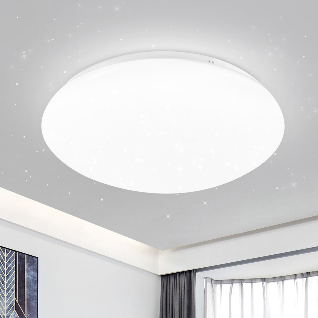 LED Deckenleuchte Rund Weiß Modern Sternen Design Wohnzimmerlampe 16.5cm für Küche