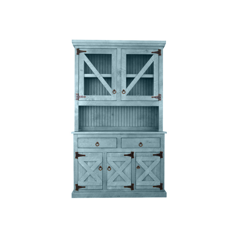 Soud Sideboard with Bar Hutch, Interesting Aqua